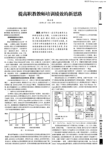 提高职教教师培训绩效的新思路