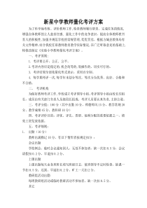 教师量化考评方案