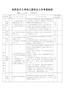 松阳县中小学幼儿园安全工作考核细则