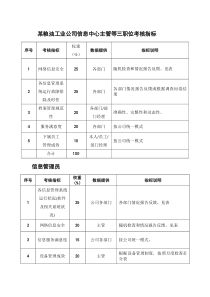 某粮油工业公司信息中心主管等三职位考核指标