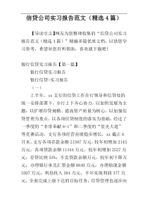 信贷公司实习报告范文（精选4篇）