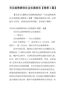 关注弱势群体社会实践报告【推荐4篇】