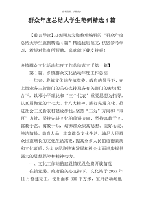 群众年度总结大学生范例精选4篇