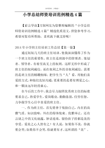 小学总结师资培训范例精选4篇