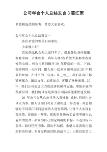 公司年会个人总结发言3篇汇聚