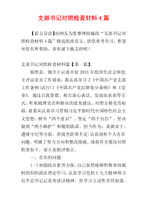 支部书记对照检查材料4篇