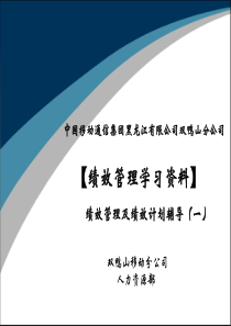 绩效管理及绩效计划辅导