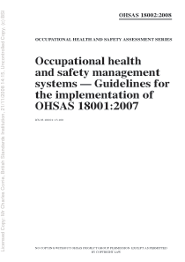 OHSAS 18002-2007 职业安全卫生管理体系