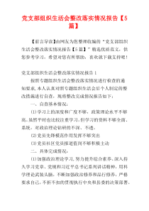 党支部组织生活会整改落实情况报告【5篇】