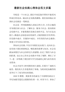 最新社会实践心得体会范文多篇