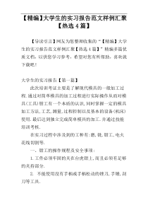 【精编】大学生的实习报告范文样例汇聚【热选4篇】