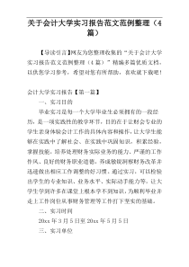 关于会计大学实习报告范文范例整理（4篇）