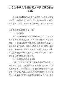 大学生暑期实习报告范文样例汇聚【精选4篇】