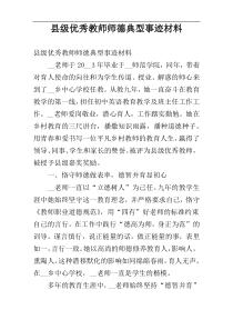 县级优秀教师师德典型事迹材料