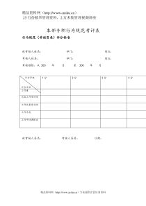 负荷专职行为规范考评表格