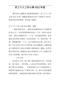 员工个人工作心得2022年度