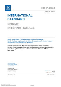 IEC 61496-3-2008 Safety of machinery – Electro-sen