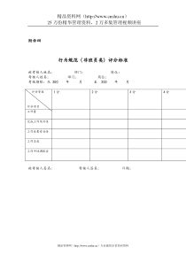 非班员类行为规范考评表格