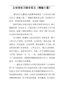 公安局实习报告范文（精编5篇）