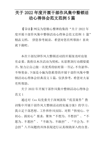 关于2022年度开展干部作风集中整顿活动心得体会范文范例5篇