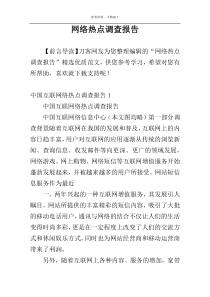 网络热点调查报告