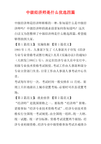 中级经济师是什么优选四篇