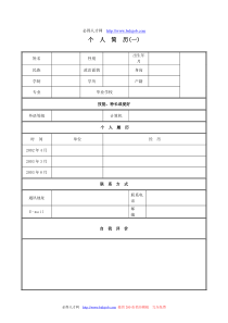 XXXX年优秀个人简历模板