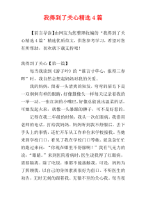 我得到了关心精选4篇