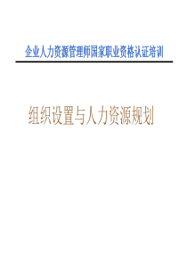 hr年终必看组织设置与人力资源规划