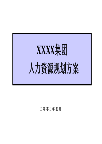 XXXX集团人力资源规划方案