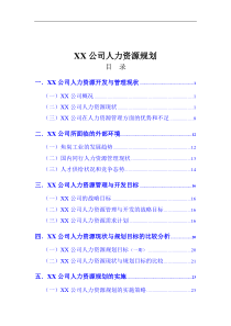 XX公司人力资源规划