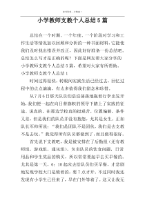 小学教师支教个人总结5篇