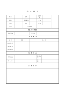 个人简历模板下载_个人(求职)简历空白表格