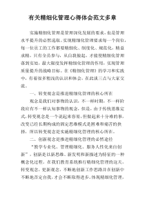 有关精细化管理心得体会范文多章