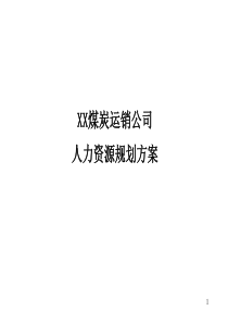 人力资源-XXX煤炭运销公司人力资源规划方案(PPT 36页)