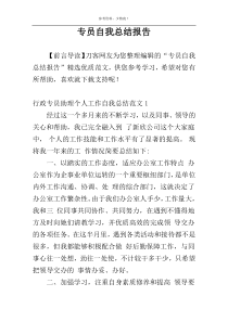 专员自我总结报告