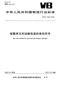 WBT 1029-2006 装载单元和运输包装的条码符号