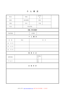 优秀经典个人简历模板集合