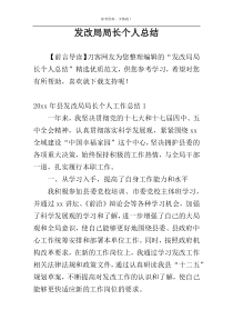 发改局局长个人总结