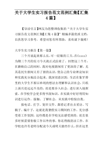 关于大学生实习报告范文范例汇集【汇集4篇】