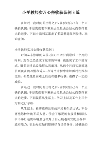 小学教师实习心得收获范例3篇