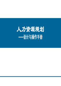 人力资源规划设计与操作手册