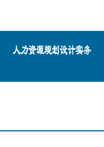 人力资源规划设计实务