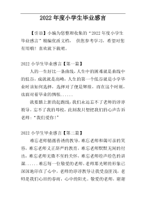 2022年度小学生毕业感言