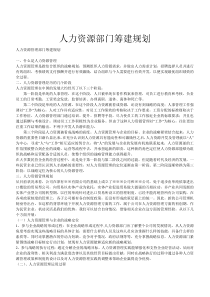 人力资源部门的筹建规划