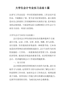 大学生会计专业实习总结5篇