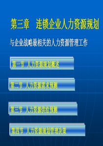 连锁企业人力资源规划