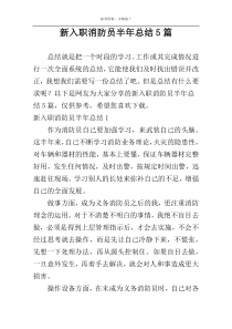 新入职消防员半年总结5篇