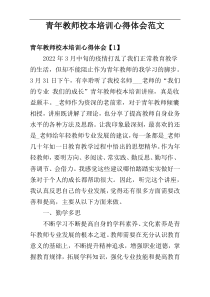 青年教师校本培训心得体会范文