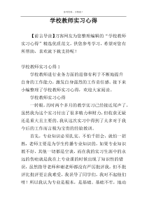 学校教师实习心得